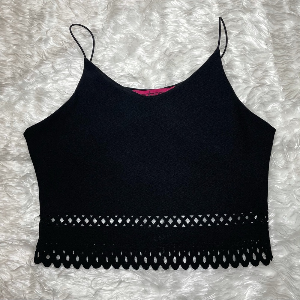 Black boohoo crop top